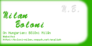 milan boloni business card