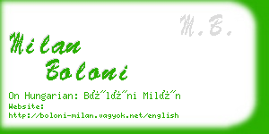 milan boloni business card
